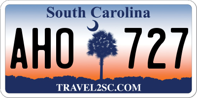 SC license plate AHO727