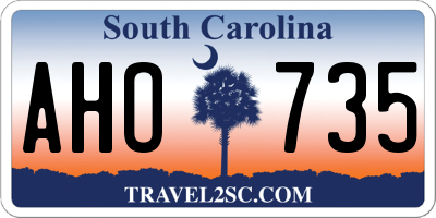 SC license plate AHO735