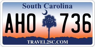 SC license plate AHO736
