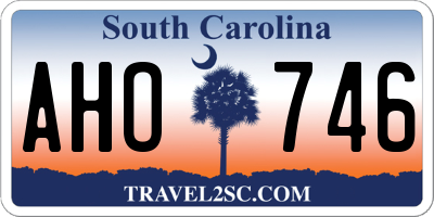 SC license plate AHO746