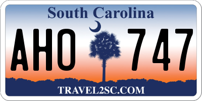 SC license plate AHO747