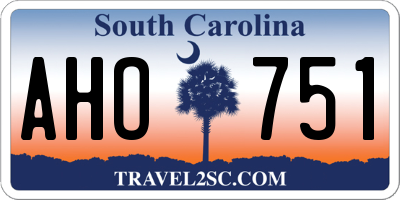 SC license plate AHO751