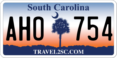 SC license plate AHO754