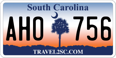 SC license plate AHO756