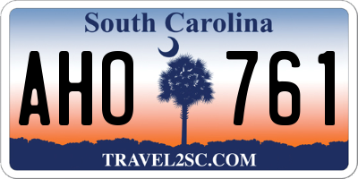 SC license plate AHO761