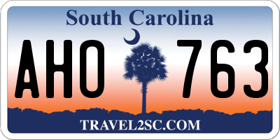SC license plate AHO763