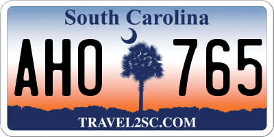 SC license plate AHO765
