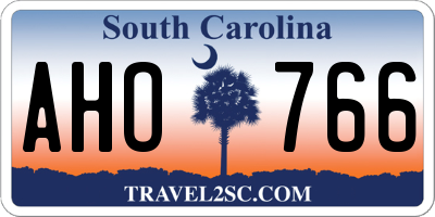 SC license plate AHO766