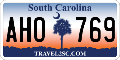 SC license plate AHO769