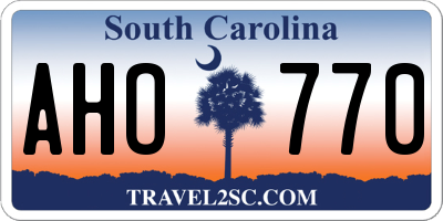 SC license plate AHO770