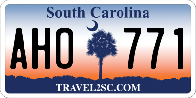 SC license plate AHO771