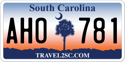 SC license plate AHO781