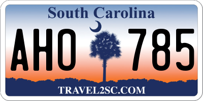 SC license plate AHO785