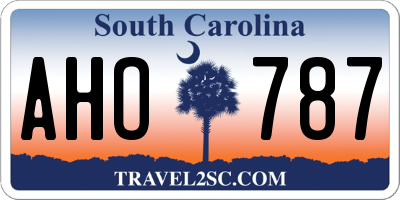 SC license plate AHO787