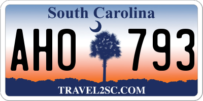SC license plate AHO793