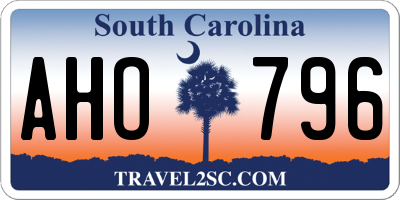 SC license plate AHO796