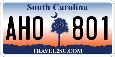 SC license plate AHO801
