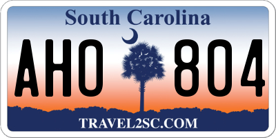 SC license plate AHO804