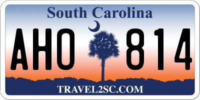 SC license plate AHO814