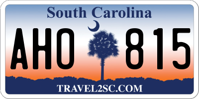 SC license plate AHO815
