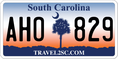 SC license plate AHO829