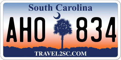 SC license plate AHO834