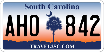 SC license plate AHO842