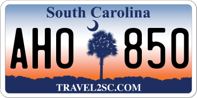 SC license plate AHO850