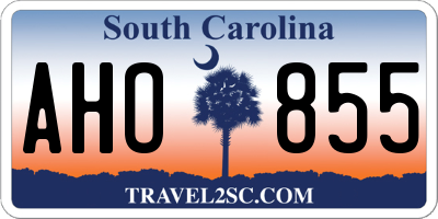 SC license plate AHO855
