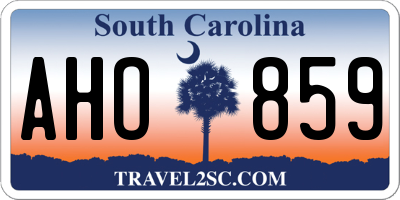 SC license plate AHO859