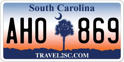 SC license plate AHO869