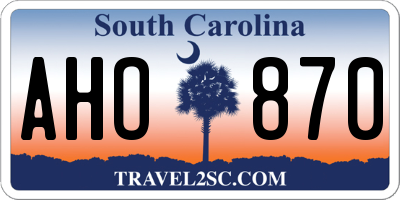SC license plate AHO870