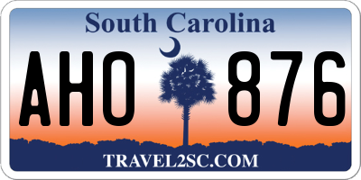 SC license plate AHO876
