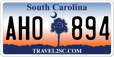 SC license plate AHO894