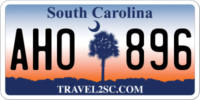 SC license plate AHO896