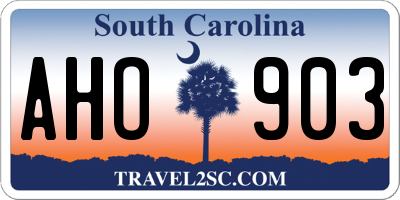 SC license plate AHO903