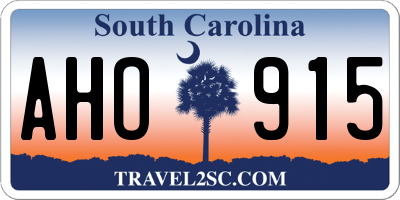 SC license plate AHO915