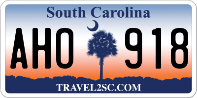 SC license plate AHO918