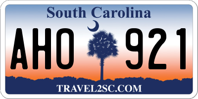 SC license plate AHO921