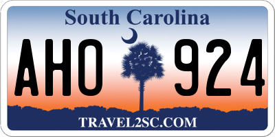 SC license plate AHO924