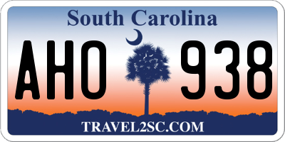 SC license plate AHO938