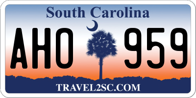 SC license plate AHO959