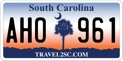 SC license plate AHO961