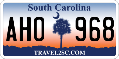 SC license plate AHO968