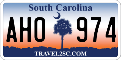 SC license plate AHO974
