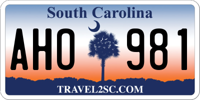 SC license plate AHO981