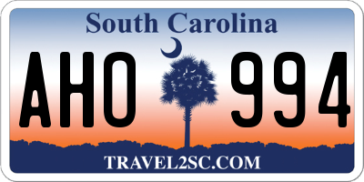 SC license plate AHO994