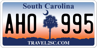 SC license plate AHO995