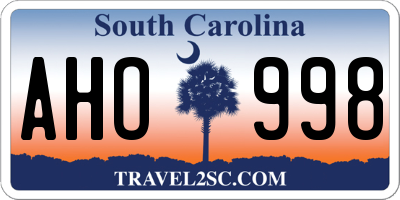 SC license plate AHO998