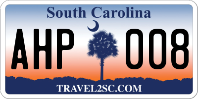 SC license plate AHP008
